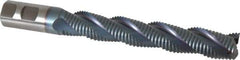 Hertel - 1" Diam, Coarse Pitch, 6" LOC, 3 Flute Cobalt Roughing Square End Mill - TiCN Finish, 8-1/2" OAL, 1" Shank Diam, Single End, Centercutting, 37° Helix - USA Tool & Supply