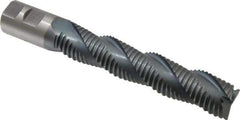Hertel - 1-1/4" Diam, Coarse Pitch, 6" LOC, 3 Flute Cobalt Roughing Square End Mill - TiCN Finish, 8-1/2" OAL, 1-1/4" Shank Diam, Single End, Centercutting, 37° Helix - USA Tool & Supply