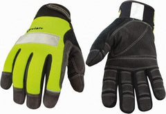 Youngstown - Size XL (10), ANSI Cut Lvl 3, Puncture Lvl 4, Abrasion Lvl 4, Kevlar Cut & Puncture Resistant Gloves - Kevlar Lining, Hook & Loop Cuff, Hi-Vis Lime, Paired - USA Tool & Supply