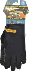 Youngstown - Size S (7) Synthetic Suede Cold Protection & Waterproof Work Gloves - For Mechanic's & Lifting, Uncoated, Hook & Loop Cuff, Full Fingered, Black, Paired - USA Tool & Supply