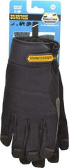 Youngstown - Size 2XL (11) Synthetic Suede Cold Protection & Waterproof Work Gloves - For Mechanic's & Lifting, Uncoated, Hook & Loop Cuff, Full Fingered, Black, Paired - USA Tool & Supply