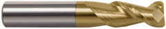 Accupro - 1/4" Diam 2 Flute Solid Carbide 0.015" Corner Radius End Mill - USA Tool & Supply