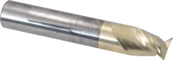 Accupro - 1/2", 2 Flute, Single End, Solid Carbide, 0.02" Corner Radius End Mill - 3" OAL, 45° Helix, Right Hand Flute, 5/8" LOC, Right Hand Cut - USA Tool & Supply