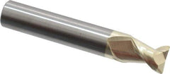 Accupro - 1/2", 2 Flute, Single End, Solid Carbide, 0.03" Corner Radius End Mill - 3" OAL, 45° Helix, Right Hand Flute, 5/8" LOC, Right Hand Cut - USA Tool & Supply
