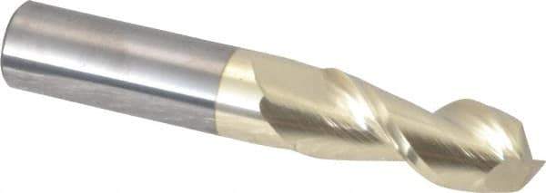 Accupro - 1/2", 2 Flute, Single End, Solid Carbide, 0.02" Corner Radius End Mill - 3" OAL, 45° Helix, Right Hand Flute, 1-1/4" LOC, Right Hand Cut - USA Tool & Supply