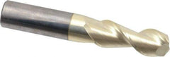 Accupro - 1/2", 2 Flute, Single End, Solid Carbide, 0.03" Corner Radius End Mill - 3" OAL, 45° Helix, Right Hand Flute, 1-1/4" LOC, Right Hand Cut - USA Tool & Supply