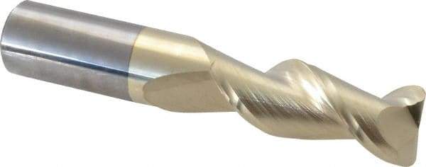Accupro - 5/8", 2 Flute, Single End, Solid Carbide, 0.06" Corner Radius End Mill - 3-1/2" OAL, 45° Helix, Right Hand Flute, 1-5/8" LOC, Right Hand Cut - USA Tool & Supply