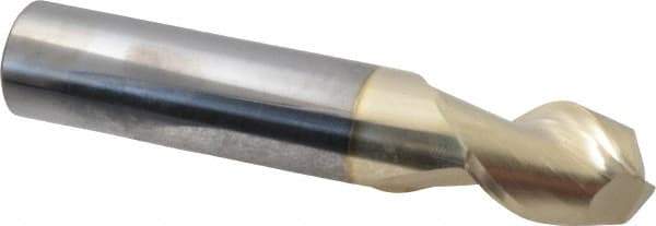 Accupro - 3/4", 2 Flute, Single End, Solid Carbide, 0.06" Corner Radius End Mill - 4" OAL, 45° Helix, Right Hand Flute, 1" LOC, Right Hand Cut - USA Tool & Supply