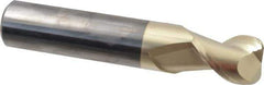 Accupro - 3/4", 2 Flute, Single End, Solid Carbide, 0.12" Corner Radius End Mill - 4" OAL, 45° Helix, Right Hand Flute, 1" LOC, Right Hand Cut - USA Tool & Supply