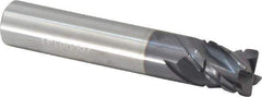 Accupro - 7/16" Diam, 9/16" LOC, 4 Flute Solid Carbide Corner Chamfer Roughing End Mill - AlTiN Finish, 2-1/2" OAL, 7/16" Shank Diam, Single End, 30° Helix - USA Tool & Supply