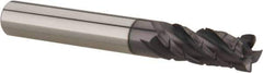 Accupro - 5/16" Diam, 13/16" LOC, 4 Flute Solid Carbide Corner Chamfer Roughing End Mill - AlTiN Finish, 2-1/2" OAL, 5/16" Shank Diam, Single End, 30° Helix - USA Tool & Supply