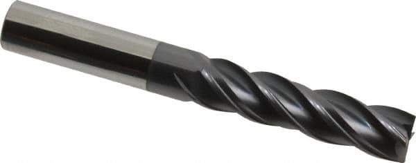 Accupro - 1/2", 4 Flute, Single End, Solid Carbide, 0.01" Corner Radius End Mill - 4" OAL, Right Hand Flute, 2" LOC, Right Hand Cut - USA Tool & Supply