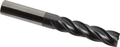 Accupro - 1/2", 4 Flute, Single End, Solid Carbide, 0.01" Corner Radius End Mill - 4" OAL, Right Hand Flute, 2" LOC, Right Hand Cut - USA Tool & Supply
