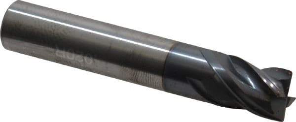 Accupro - 7/16", 4 Flute, Single End, Solid Carbide, 0.02" Corner Radius End Mill - 2-1/2" OAL, Right Hand Flute, 9/16" LOC, Right Hand Cut - USA Tool & Supply