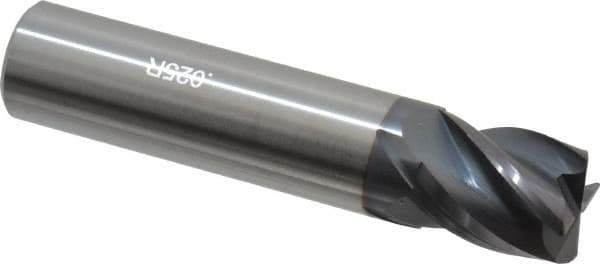 Accupro - 5/8", 4 Flute, Single End, Solid Carbide, 0.025" Corner Radius End Mill - 3" OAL, Right Hand Flute, 3/4" LOC, Right Hand Cut - USA Tool & Supply