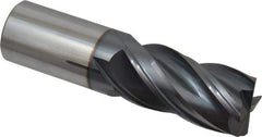 Accupro - 1", 4 Flute, Single End, Solid Carbide, 0.035" Corner Radius End Mill - 4" OAL, Right Hand Flute, 2" LOC, Right Hand Cut - USA Tool & Supply