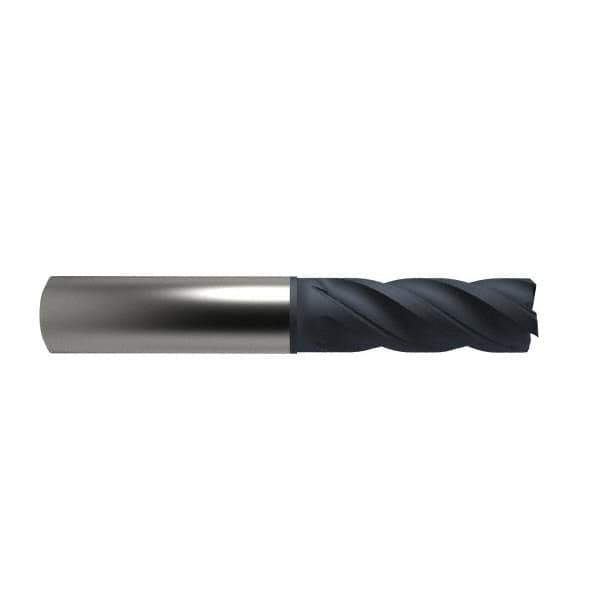 Accupro - 3/8", 4 Flute, Single End, Solid Carbide, 0.045" Corner Radius End Mill - 2-1/2" OAL, Right Hand Flute, 1" LOC, Right Hand Cut - USA Tool & Supply