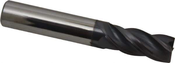 Accupro - 7/16", 4 Flute, Single End, Solid Carbide, 0.02" Corner Radius End Mill - 2-3/4" OAL, Right Hand Flute, 1" LOC, Right Hand Cut - USA Tool & Supply