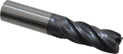 Accupro - 5/8", 4 Flute, Single End, Solid Carbide, 0.06" Corner Radius End Mill - 3-1/2" OAL, Right Hand Flute, 1-5/8" LOC, Right Hand Cut - USA Tool & Supply