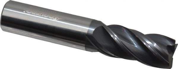 Accupro - 3/4", 4 Flute, Single End, Solid Carbide, 0.03" Corner Radius End Mill - 4" OAL, Right Hand Flute, 1-5/8" LOC, Right Hand Cut - USA Tool & Supply