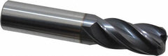 Accupro - 3/4", 4 Flute, Single End, Solid Carbide, 0.12" Corner Radius End Mill - 4" OAL, Right Hand Flute, 1-5/8" LOC, Right Hand Cut - USA Tool & Supply