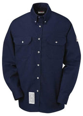 VF Imagewear - Size L, Navy Blue, Flame Resistant/Retardant, Long Sleeve Button Down Shirt - 55-3/8" Chest, 2 Pockets, Excel FR ComforTouch - USA Tool & Supply