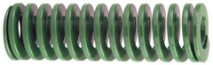 Dayton Lamina - 3/4" Hole Diam, 3/8" Rod Diam, 5-1/2" Free Length, Green Die Spring - 4.85 Lb Max Deflection, 2.2" Max Deflection, Light Duty, Chromium Vanadium Steel - USA Tool & Supply