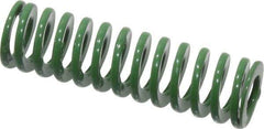 Dayton Lamina - 3/8" Hole Diam, 3/16" Rod Diam, 1-1/4" Free Length, Green Die Spring - 5 Lb Max Deflection, 0.5" Max Deflection, Light Duty, Chromium Vanadium Steel - USA Tool & Supply