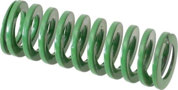 Dayton Lamina - 5/8" Hole Diam, 11/32" Rod Diam, 1-3/4" Free Length, Green Die Spring - 10 Lb Max Deflection, 0.69" Max Deflection, Light Duty, Chromium Vanadium Steel - USA Tool & Supply