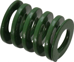 Dayton Lamina - 1" Hole Diam, 1/2" Rod Diam, 1-1/4" Free Length, Green Die Spring - 46.2 Lb Max Deflection, 0.5" Max Deflection, Light Duty, Chromium Vanadium Steel - USA Tool & Supply