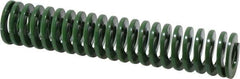 Dayton Lamina - 1" Hole Diam, 1/2" Rod Diam, 5" Free Length, Green Die Spring - 9.6 Lb Max Deflection, 2" Max Deflection, Light Duty, Chromium Vanadium Steel - USA Tool & Supply