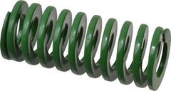 Dayton Lamina - 1-1/4" Hole Diam, 5/8" Rod Diam, 3" Free Length, Green Die Spring - 26.3 Lb Max Deflection, 1.2" Max Deflection, Light Duty, Chromium Vanadium Steel - USA Tool & Supply