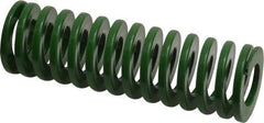 Dayton Lamina - 1-1/4" Hole Diam, 5/8" Rod Diam, 4" Free Length, Green Die Spring - 19.2 Lb Max Deflection, 1.61" Max Deflection, Light Duty, Chromium Vanadium Steel - USA Tool & Supply