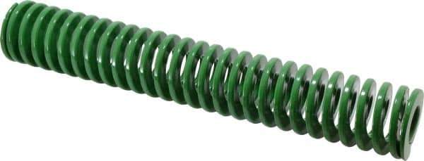 Dayton Lamina - 2" Hole Diam, 1" Rod Diam, 12" Free Length, Green Die Spring - 15.5 Lb Max Deflection, 4.8" Max Deflection, Light Duty, Chromium Vanadium Steel - USA Tool & Supply