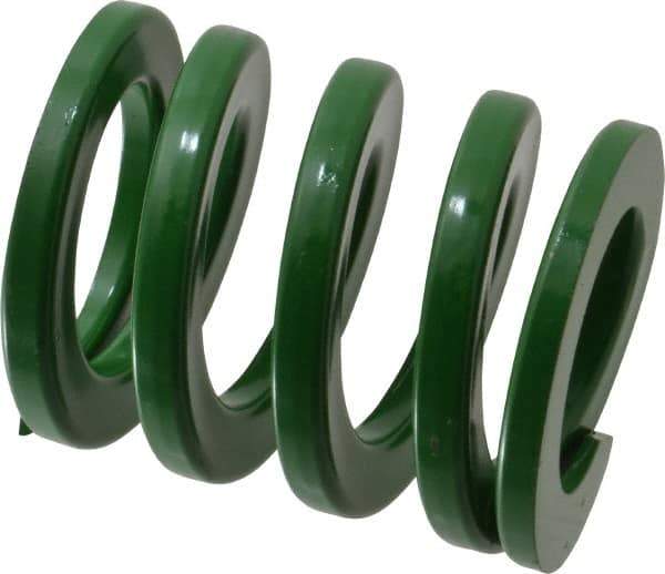 Dayton Lamina - 2-1/2" Hole Diam, 1-1/2" Rod Diam, 3" Free Length, Green Die Spring - 110 Lb Max Deflection, 1.2" Max Deflection, Light Duty, Chromium Vanadium Steel - USA Tool & Supply