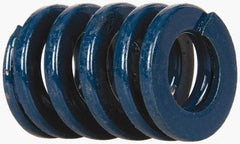 Dayton Lamina - 3/4" Hole Diam, 3/8" Rod Diam, 1" Free Length, Blue Die Spring - 51.5 Lb Max Deflection, 0.37" Max Deflection, Medium Duty, Chromium Vanadium Steel - USA Tool & Supply