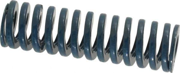 Dayton Lamina - 3/4" Hole Diam, 3/8" Rod Diam, 2-1/2" Free Length, Blue Die Spring - 17.3 Lb Max Deflection, 0.94" Max Deflection, Medium Duty, Chromium Vanadium Steel - USA Tool & Supply