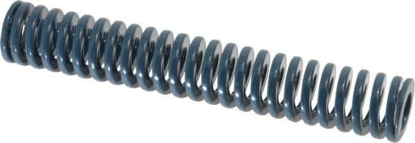 Dayton Lamina - 3/4" Hole Diam, 3/8" Rod Diam, 4-1/2" Free Length, Blue Die Spring - 9.3 Lb Max Deflection, 1.7" Max Deflection, Medium Duty, Chromium Vanadium Steel - USA Tool & Supply