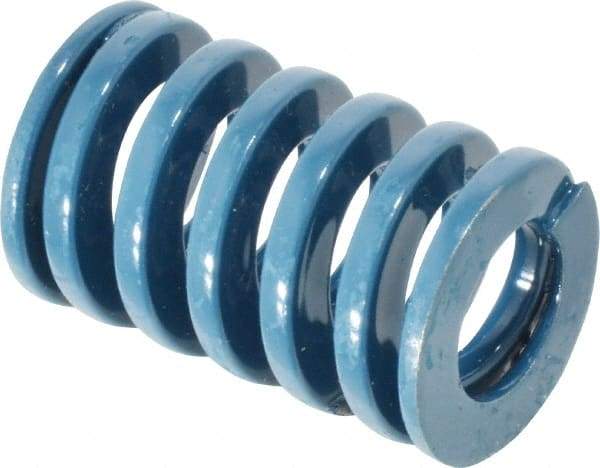 Dayton Lamina - 1" Hole Diam, 1/2" Rod Diam, 1-1/2" Free Length, Blue Die Spring - 56.3 Lb Max Deflection, 0.56" Max Deflection, Medium Duty, Chromium Vanadium Steel - USA Tool & Supply