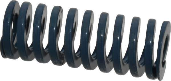 Dayton Lamina - 1" Hole Diam, 1/2" Rod Diam, 2-1/2" Free Length, Blue Die Spring - 31.4 Lb Max Deflection, 0.94" Max Deflection, Medium Duty, Chromium Vanadium Steel - USA Tool & Supply