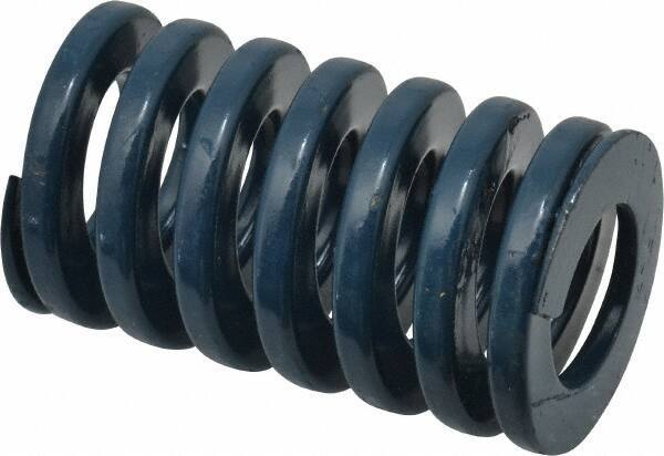 Dayton Lamina - 1-1/2" Hole Diam, 3/4" Rod Diam, 2-1/2" Free Length, Blue Die Spring - 73.5 Lb Max Deflection, 0.94" Max Deflection, Medium Duty, Chromium Vanadium Steel - USA Tool & Supply