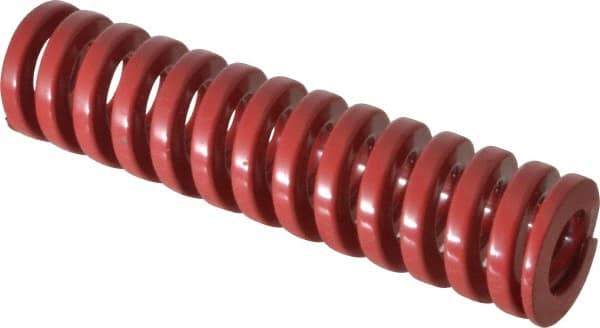 Dayton Lamina - 3/4" Hole Diam, 3/8" Rod Diam, 3" Free Length, Red Die Spring - 36.2 Lb Max Deflection, 0.9" Max Deflection, Heavy Duty, Chromium Vanadium Steel - USA Tool & Supply