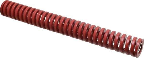 Dayton Lamina - 1" Hole Diam, 1/2" Rod Diam, 8" Free Length, Red Die Spring - 20.5 Lb Max Deflection, 2.4" Max Deflection, Heavy Duty, Chromium Vanadium Steel - USA Tool & Supply