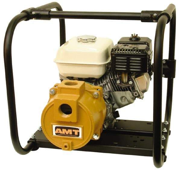 American Machine & Tool - 5.5 HP, 3,600 RPM, 1-1/2 Port Size, Honda, Self Priming Engine Pump - Cast Iron, 3 Quart Tank Size, Buna-N Shaft Seal, Stainless Steel Shaft Sleeve - USA Tool & Supply