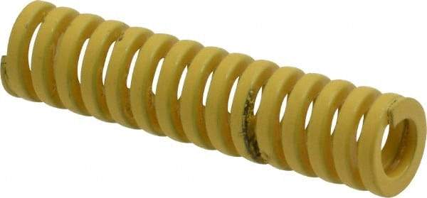 Dayton Lamina - 3/8" Hole Diam, 3/16" Rod Diam, 1-1/2" Free Length, Yellow Die Spring - 12.1 Lb Max Deflection, 0.37" Max Deflection, Extra Heavy Duty, Chromium Vanadium Steel - USA Tool & Supply