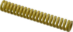 Dayton Lamina - 1/2" Hole Diam, 9/32" Rod Diam, 3" Free Length, Yellow Die Spring - 10.1 Lb Max Deflection, 0.75" Max Deflection, Extra Heavy Duty, Chromium Vanadium Steel - USA Tool & Supply