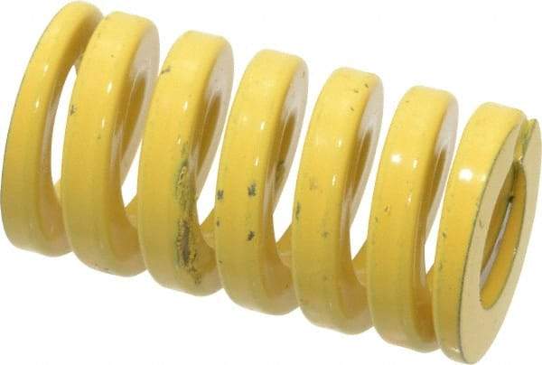 Dayton Lamina - 1" Hole Diam, 1/2" Rod Diam, 1-3/4" Free Length, Yellow Die Spring - 132 Lb Max Deflection, 0.43" Max Deflection, Extra Heavy Duty, Chromium Vanadium Steel - USA Tool & Supply