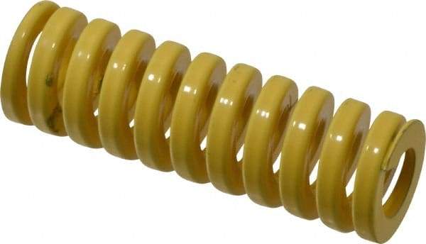 Dayton Lamina - 1" Hole Diam, 1/2" Rod Diam, 3" Free Length, Yellow Die Spring - 71.4 Lb Max Deflection, 0.75" Max Deflection, Extra Heavy Duty, Chromium Vanadium Steel - USA Tool & Supply