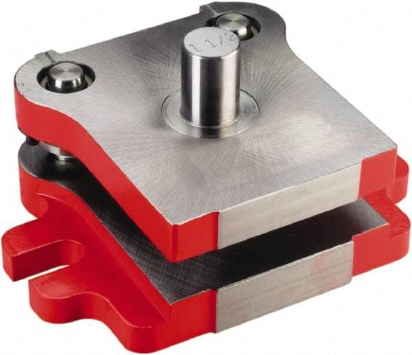 Anchor Danly - 5" Guide Post Length, 1-1/2" Die Holder Thickness, 8-5/8" Radius, Back Post Steel Die Set - 11-1/4" Overall Width x 6-5/16" Overall Depth - USA Tool & Supply