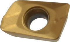 Seco - XOMX060204 M05 Grade F40M Carbide Milling Insert - TiAlN/TiN Finish, 0.096" Thick, 1/64" Corner Radius - USA Tool & Supply